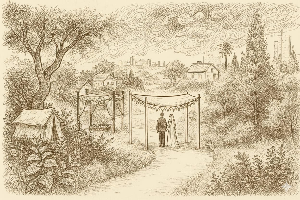 חופה מסורתית תחת כיפת השמים